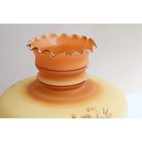 1970's Vintage Large Cottage Floral Hurricane Lamp Shade ~ Hand Painted ~ 70s - Picture 2 of 7